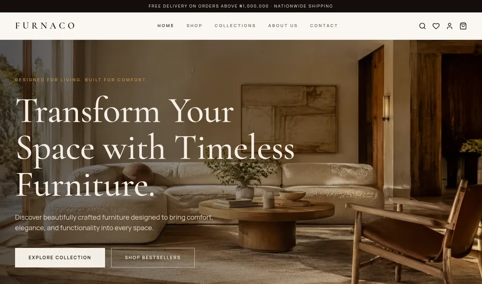 Furniture Website project cover