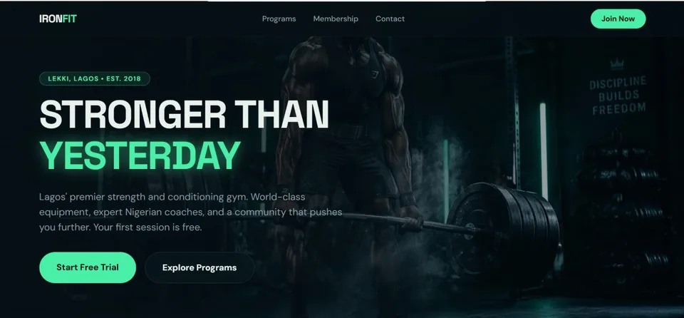 Gym Website project cover