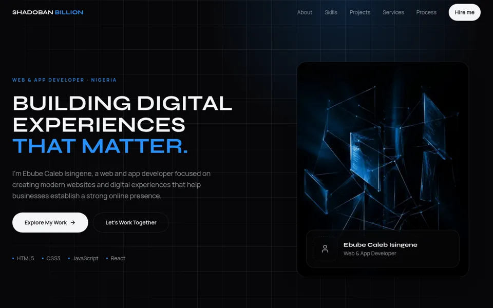 My Personal Portfolio Website project cover